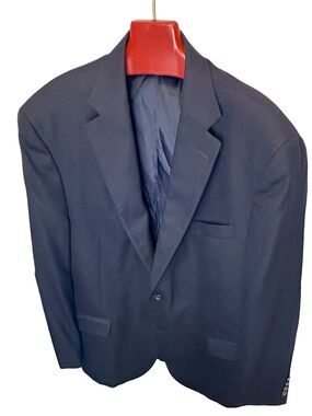 Hart Schaffner Marx 48R Navy Blue Nailhead Sport Coat Blazer